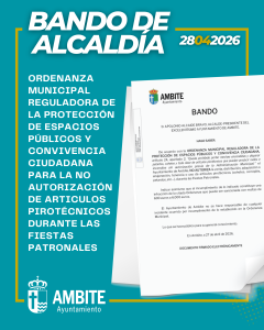 Bando municipal sobre la prohibición de artículos pirotécnicos durante las Fiestas Patronales