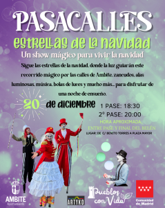 Pasacalles “Estrellas de la Navidad” llena de magia las calles de Ambite