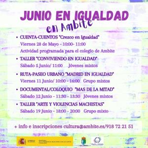 Programa de Actividades : Junio en Igualdad